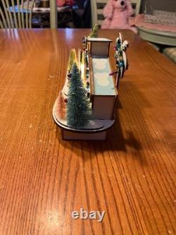 World Market Laser Cut Wood Mid Century Modern House Scotty dogs LED 2022