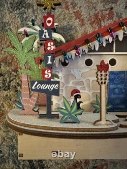 World Market Laser Cut Wood Mid Century Oasis Lounge LED Christmas House 2022