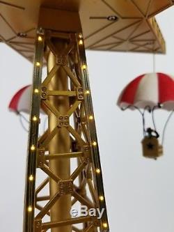 Worlds Fair Mr Christmas Gold Label Parachute Ride Lights Music Animated Rare
