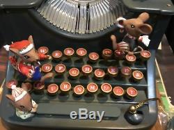 Wow! Christmas Mice Moving Typewriter Jolly Old St Nicholas Music Box